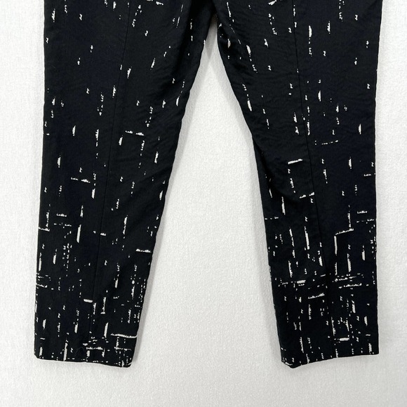 NARCISO RODRIGUEZ Pants Womens 46 Black Pattern Slim fit Tapered Legging Ankle - Picture 8 of 16